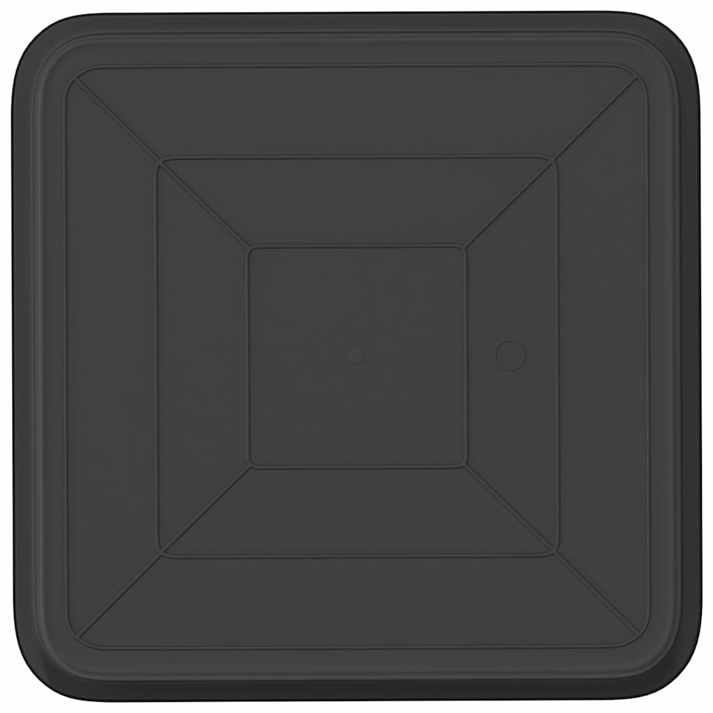 vidaXL Τετραγωνικός Δίσκος Λουλουδιών 24 pcs Μαύρο 36 x 36 x 2.5 εκ.