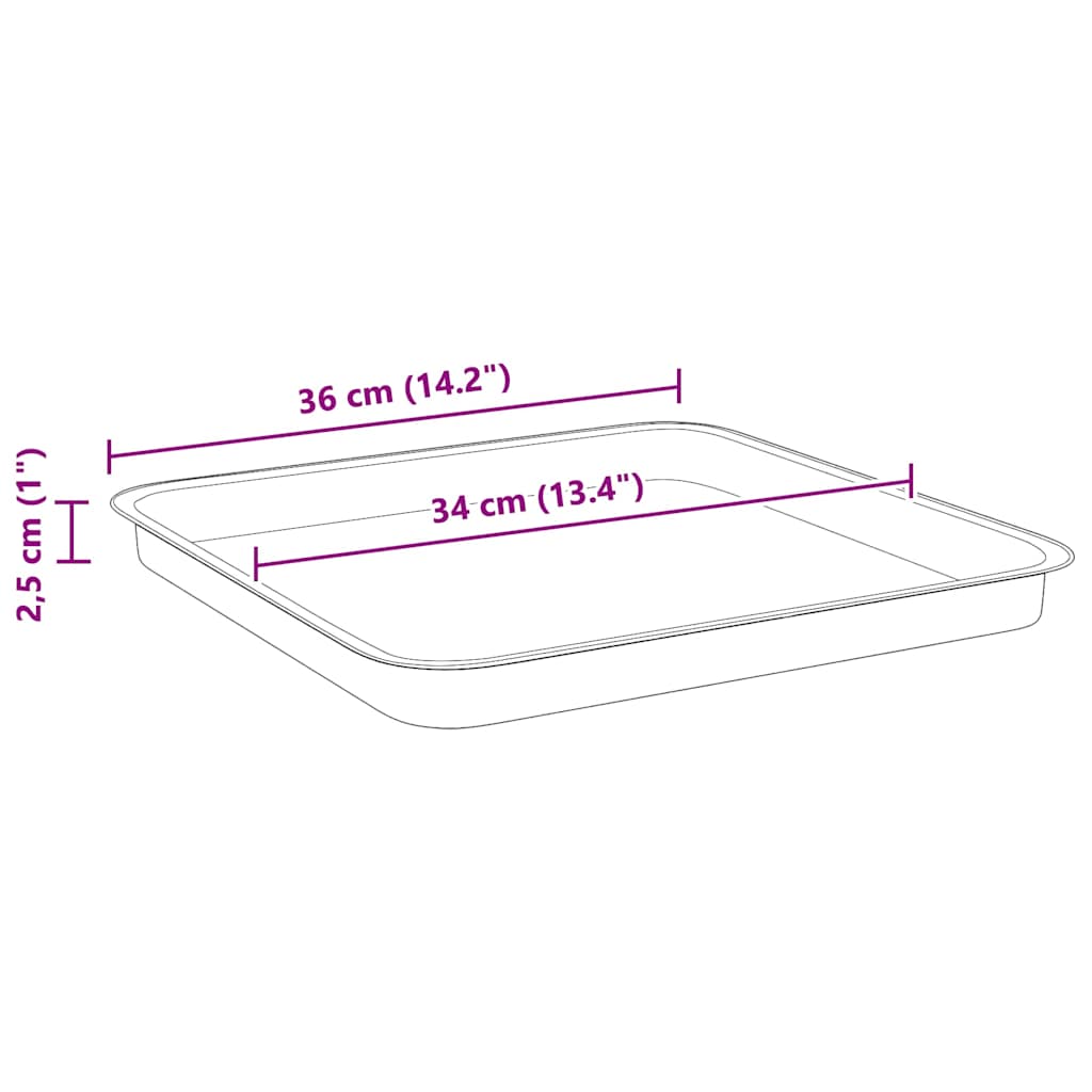 vidaXL Τετραγωνικός Δίσκος Λουλουδιών 24 pcs Μαύρο 36 x 36 x 2.5 εκ.