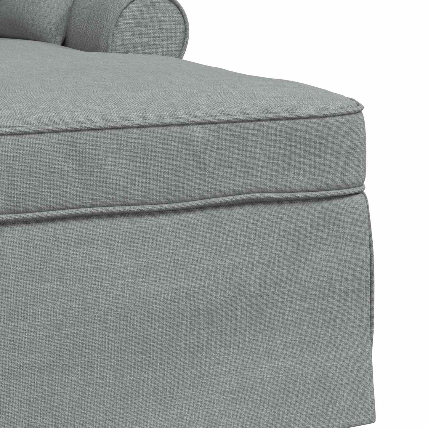 vidaXL Τσέιζ Λαζού με Φούστα με μαξιλάρι 3 pcs Ανοιχτό γκρι ύφασμα