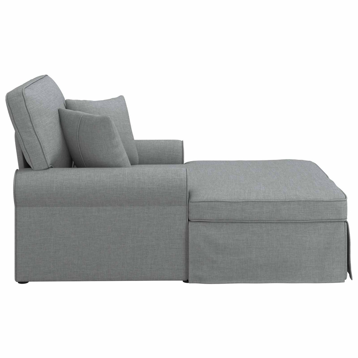 vidaXL Τσέιζ Λαζού με Φούστα με μαξιλάρι 3 pcs Ανοιχτό γκρι ύφασμα