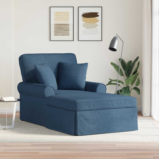 vidaXL Τσέιζ Λαζού με Φούστα 3 τμχ. Μπλε ύφασμα 91 x 157 x 91 εκ.