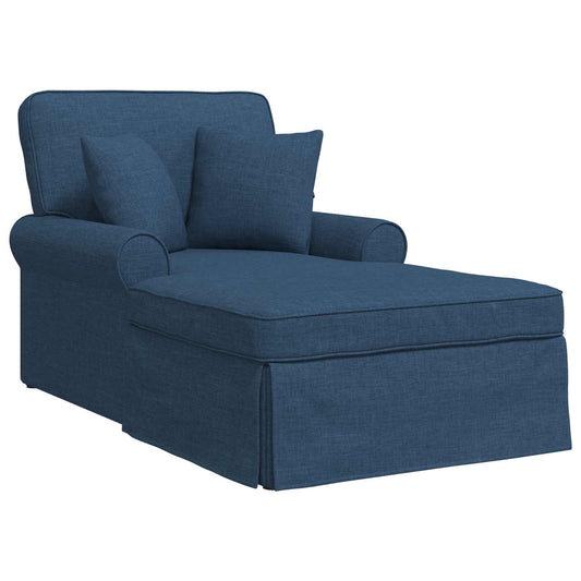 vidaXL Τσέιζ Λαζού με Φούστα 3 τμχ. Μπλε ύφασμα 91 x 157 x 91 εκ.