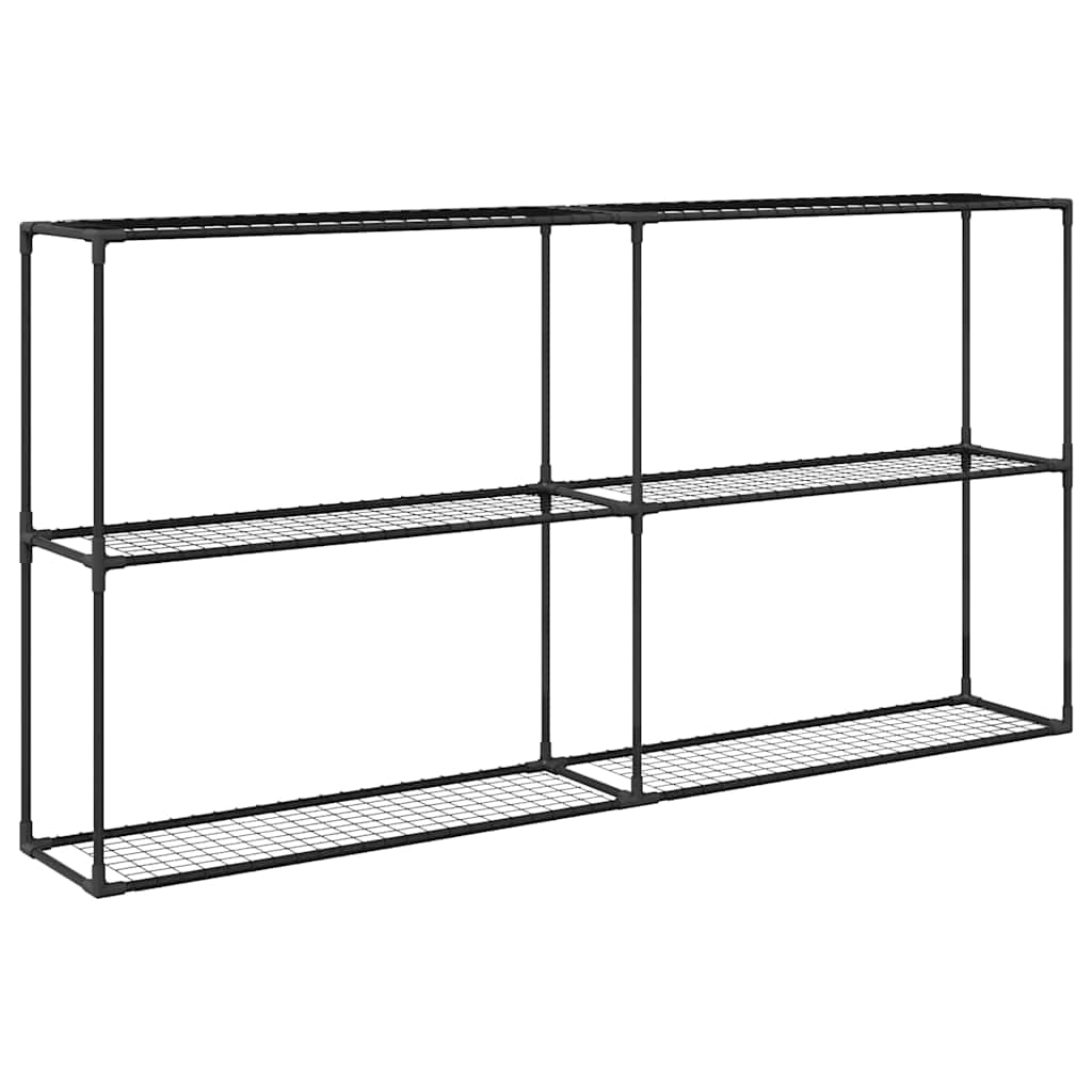 vidaXL Ράφι φυτών 3 επιπέδων Μαύρο 200 x 32 x 104 εκ. Ατσάλι