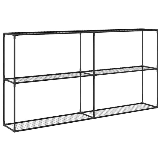 vidaXL Ράφι φυτών 3 επιπέδων Μαύρο 200 x 32 x 104 εκ. Ατσάλι