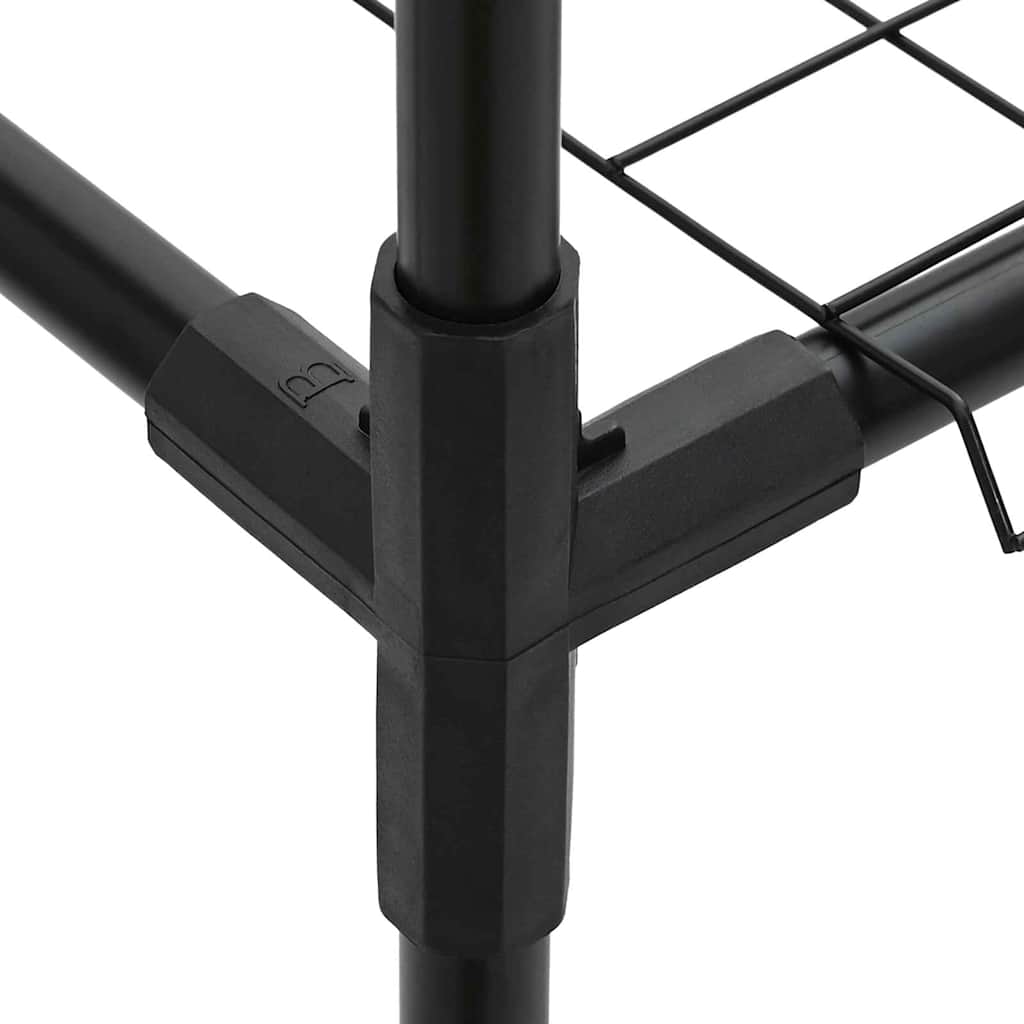 vidaXL Ράφι φυτών 3 επιπέδων Μαύρο 400 x 32 x 104 εκ. Ατσάλι