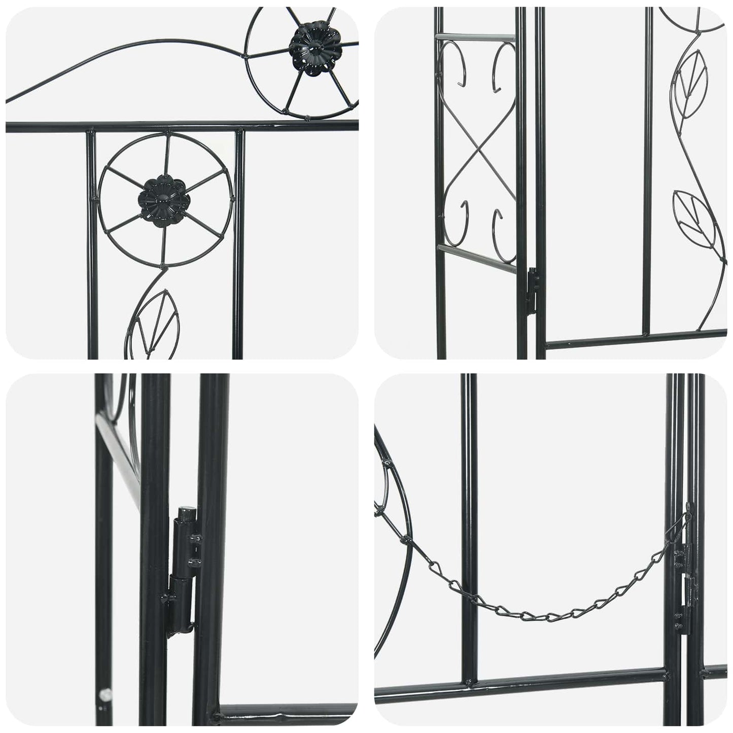 vidaXL Κήπος Αψίδα Μονόχρωμο Μαύρο