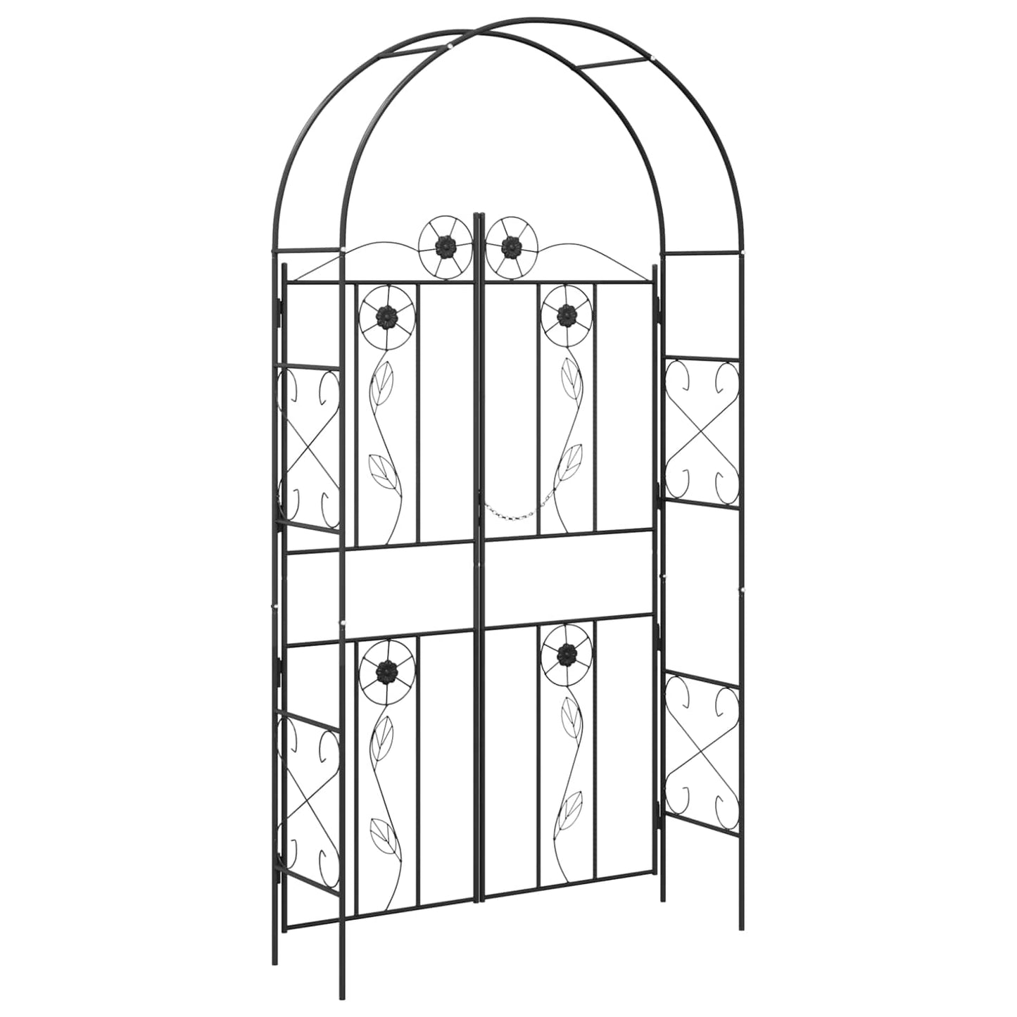 vidaXL Κήπος Αψίδα Μονόχρωμο Μαύρο