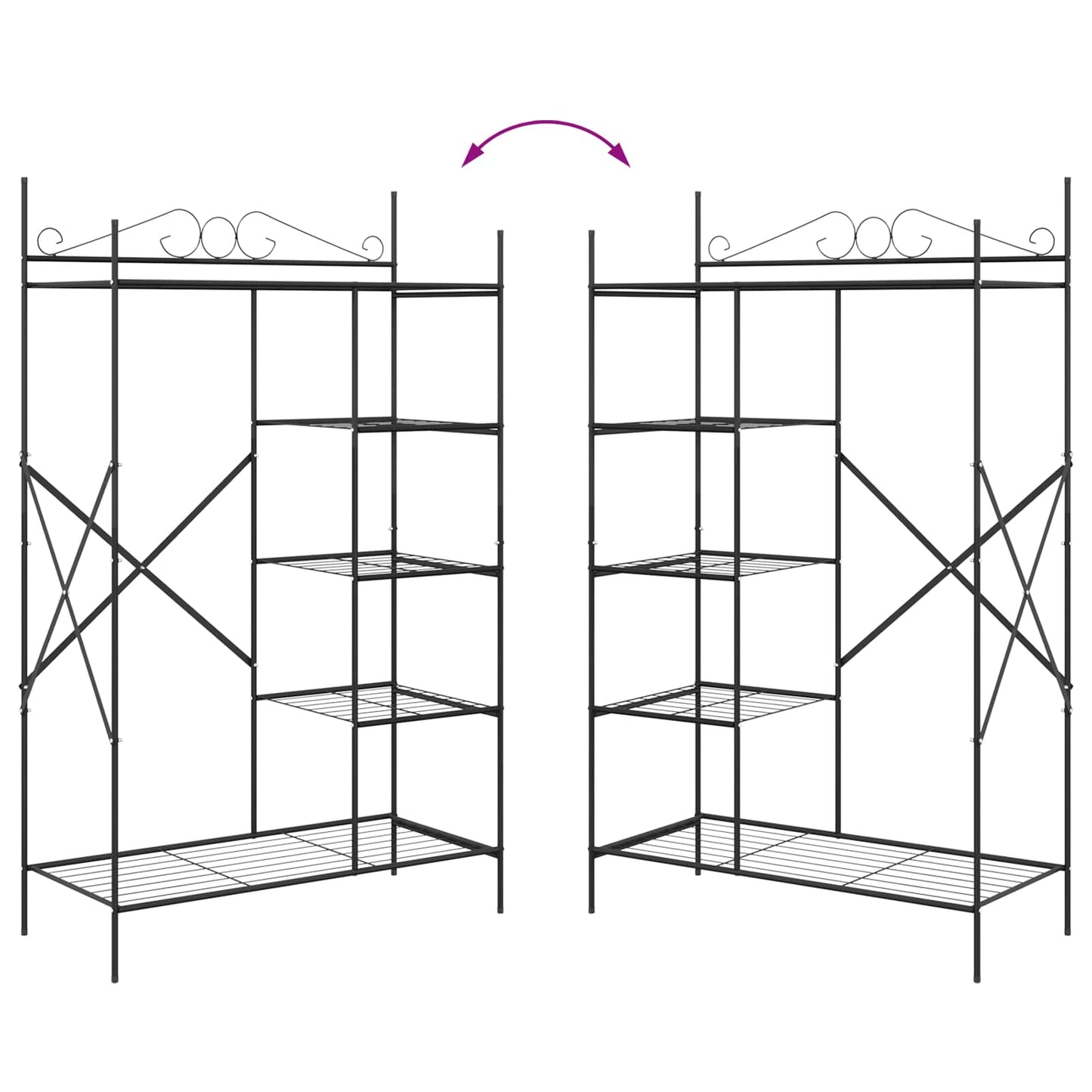 vidaXL Ανοιχτή Ντουλάπα Μονόχρωμο