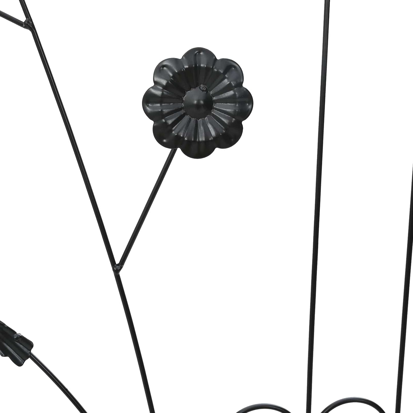 vidaXL Φράχτης Κήπου Καφασωτά 3 pcs Μαύρο 112 x 40 εκ Ατσάλι