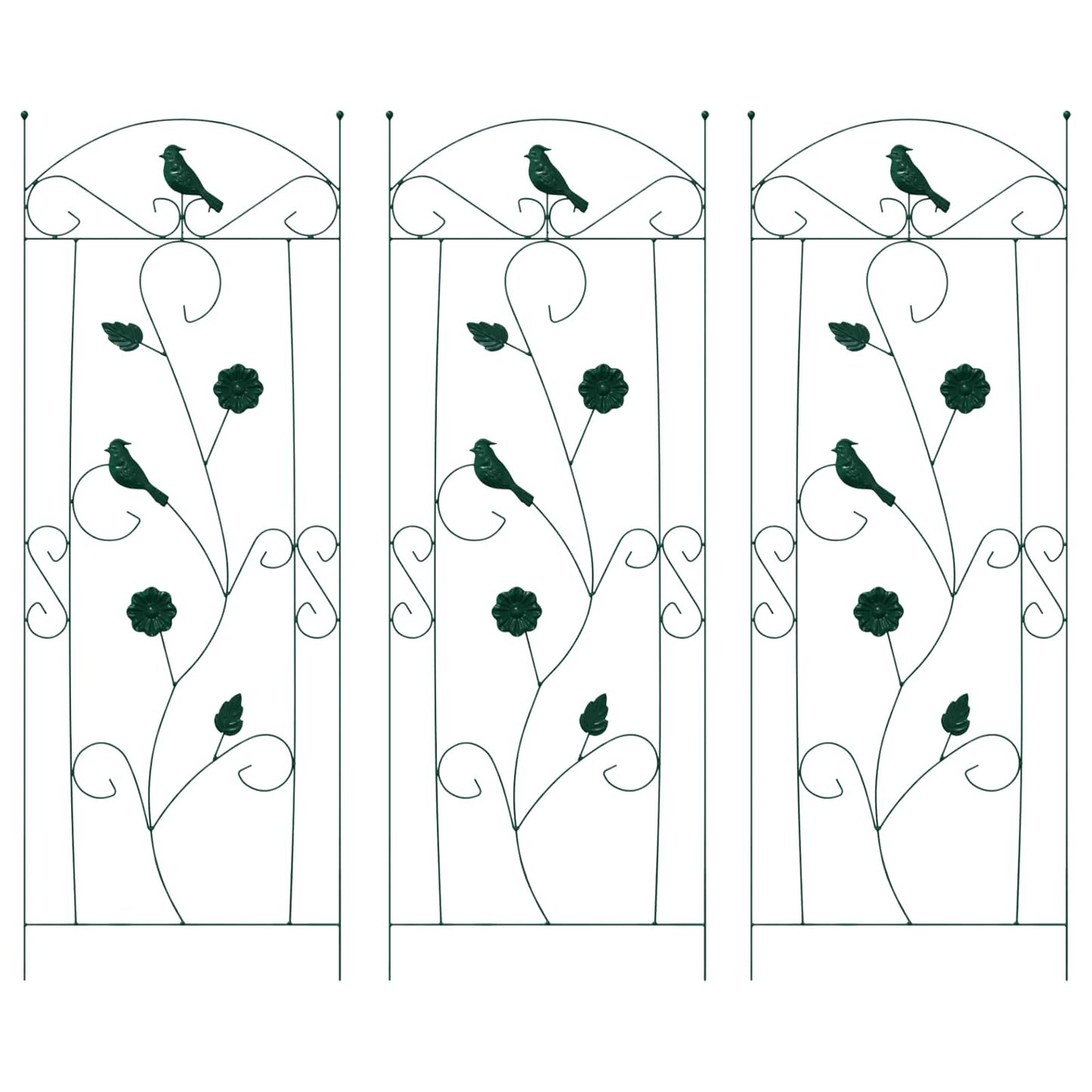 vidaXL Φράχτης Κήπου Καφασωτά 3 pcs Πράσινο 112 x 40 εκ Ατσάλι