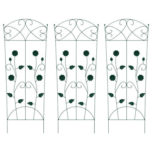 vidaXL Φράχτης Κήπου Καφασωτά 3 pcs Πράσινο 112 x 40 εκ Ατσάλι