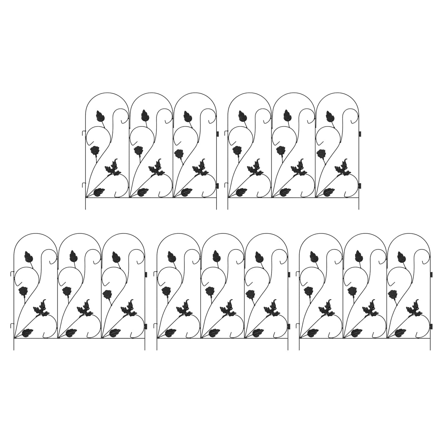 vidaXL Φράχτης Κήπου Καφασωτά Μαύρο 307 x 54,5 x 0,3 εκ