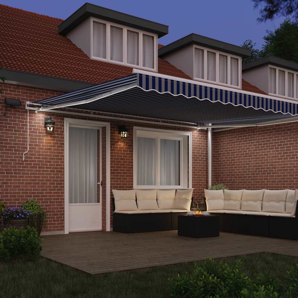 vidaXL Σκηνίτσα Αναδιπλούμενη with Μπλε και λευκό 5 x 3 m