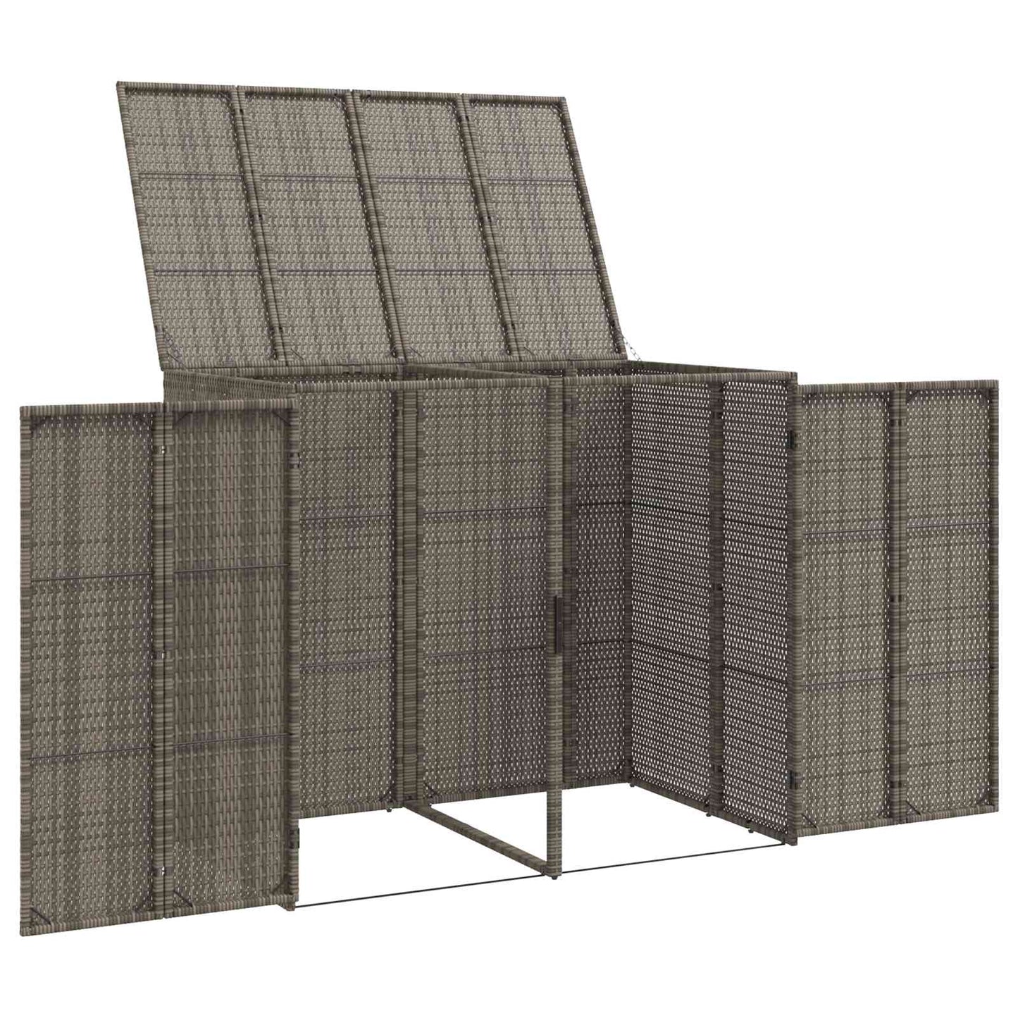 vidaXL Κουτί Κάδου Σκύλου 2 pcs Γκρι 65 x 80 x 115 εκ. Πολυαιθυλένιο