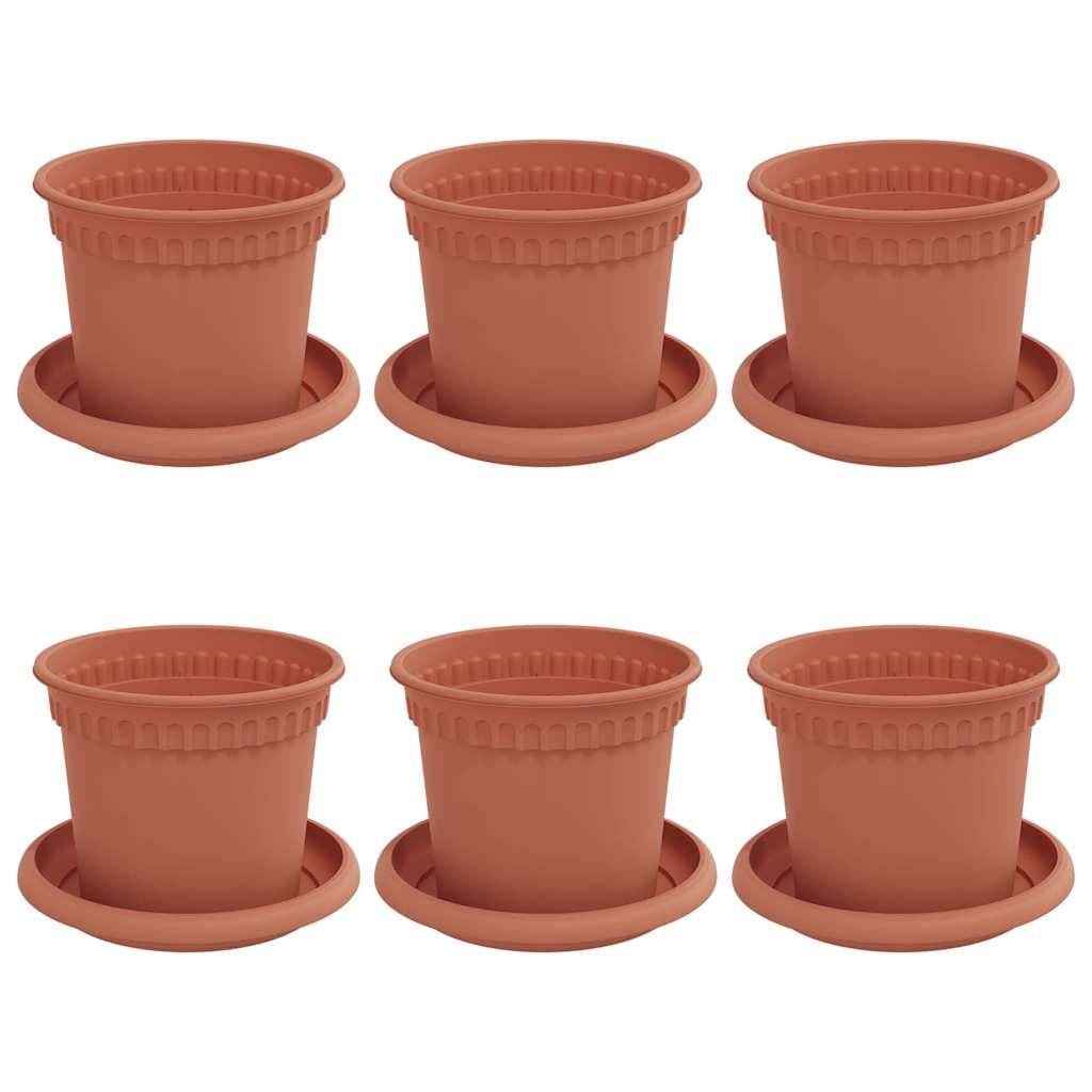 vidaXL Γλάστρες φυτών 6 pcs Κεραμιδί Ø 12,5 x 10 εκ Πλαστικό