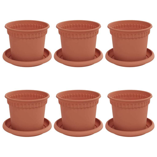 vidaXL Γλάστρες φυτών 6 pcs Κεραμιδί Ø 12,5 x 10 εκ Πλαστικό