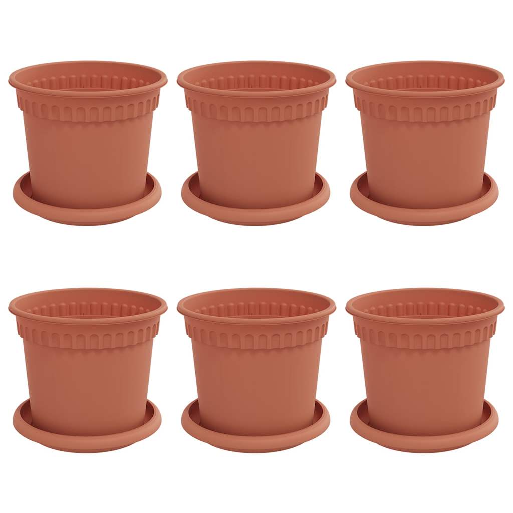 vidaXL Γλάστρες φυτών 6 pcs Κεραμιδί Ø 15 x 12 cm Πλαστικό