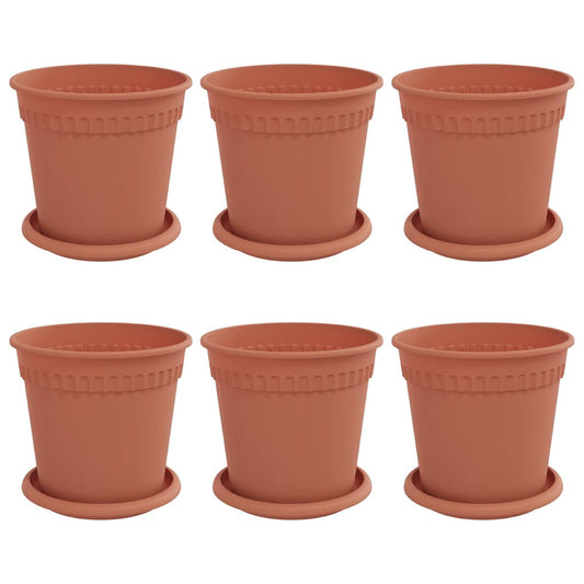 vidaXL Γλάστρες φυτών 6 pcs Κεραμιδί Ø 17 x 14 εκ Πλαστικό