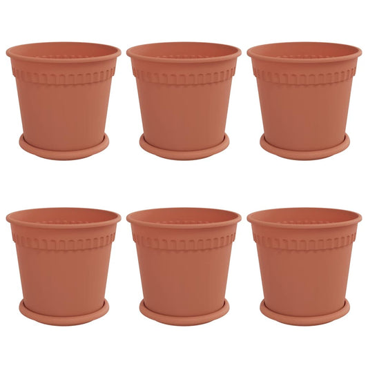 vidaXL Γλάστρες φυτών 6 pcs Κεραμιδί Ø 19 x 16 εκ Πλαστικό