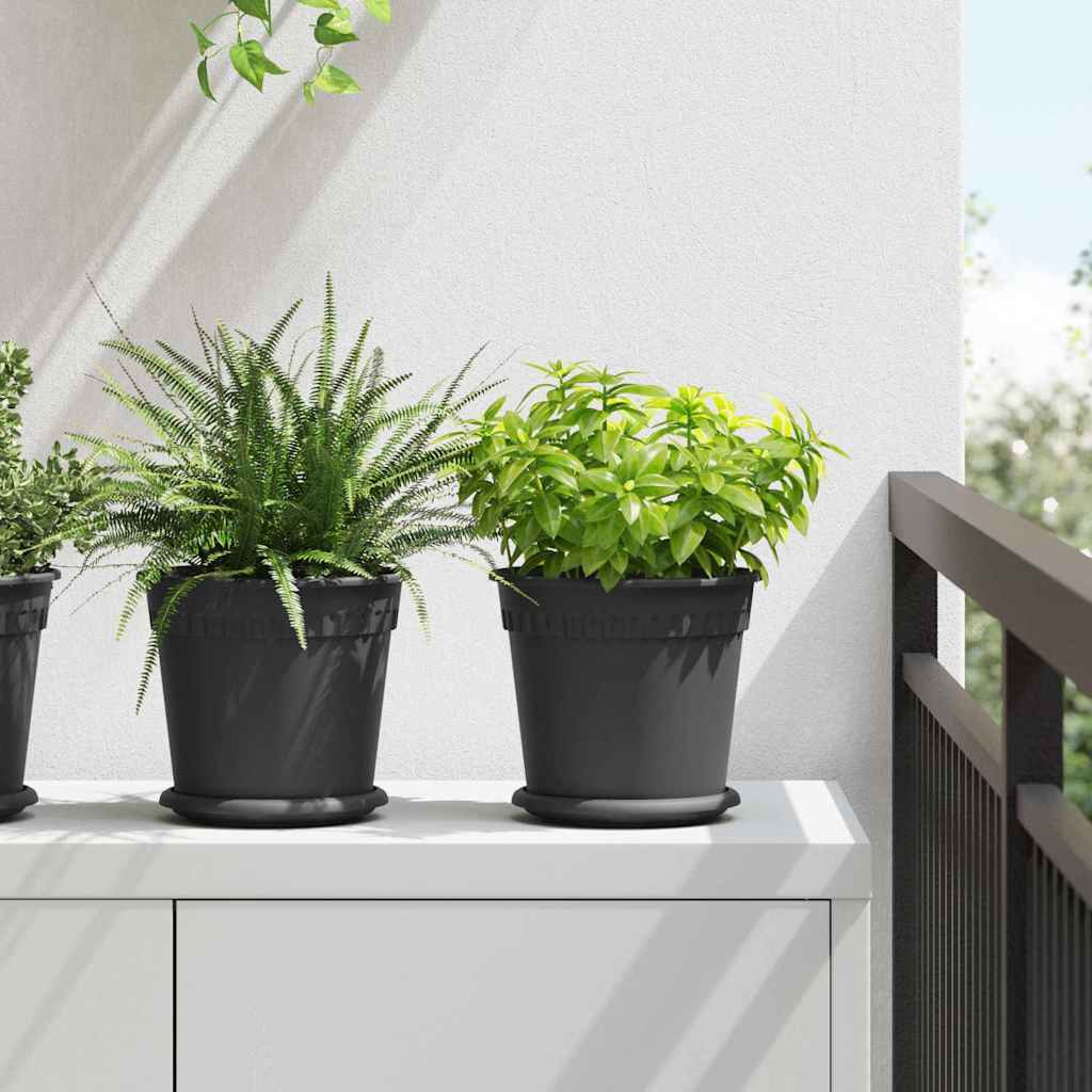 vidaXL Γλάστρες φυτών 6 pcs Μαύρο Ø 19 x 16 εκ Πλαστικό