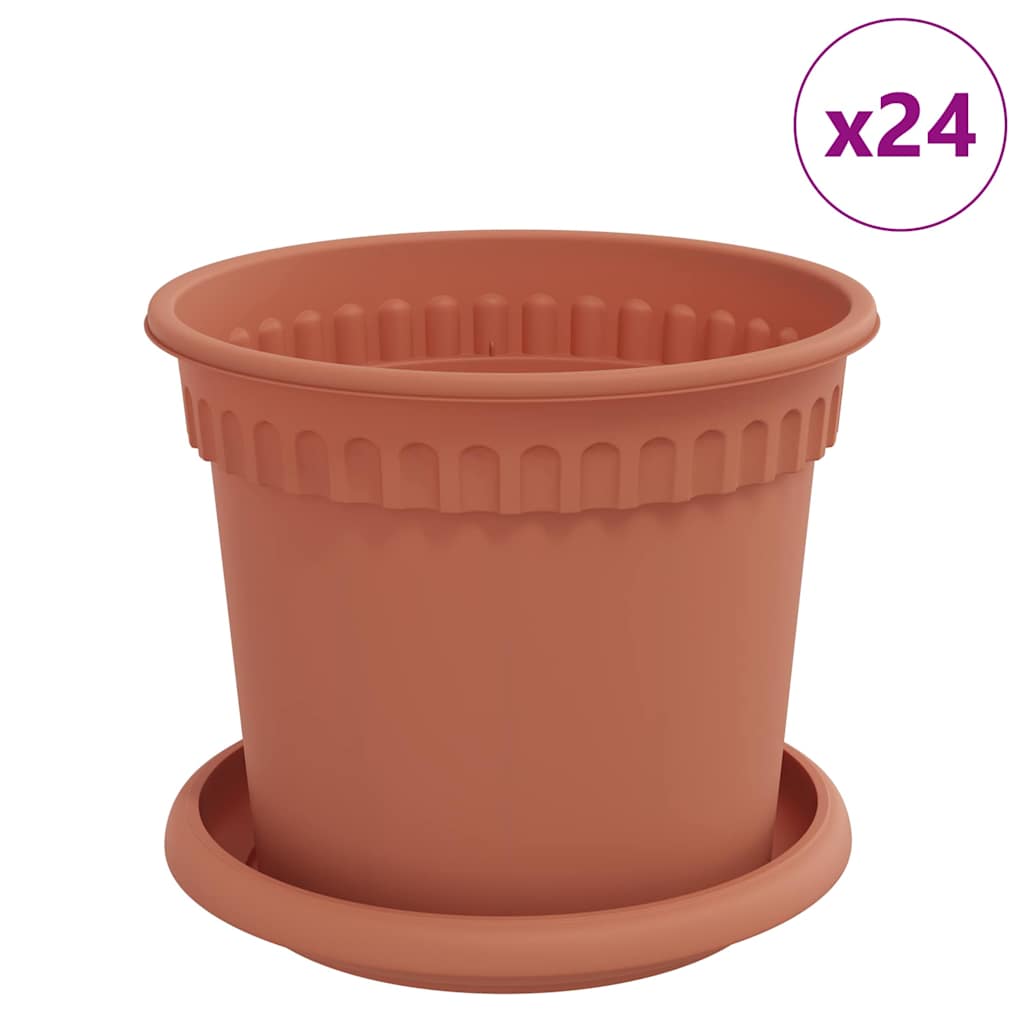 vidaXL Γλάστρες φυτών 24 pcs Κεραμιδί Ø 15 x 12 cm Πλαστικό