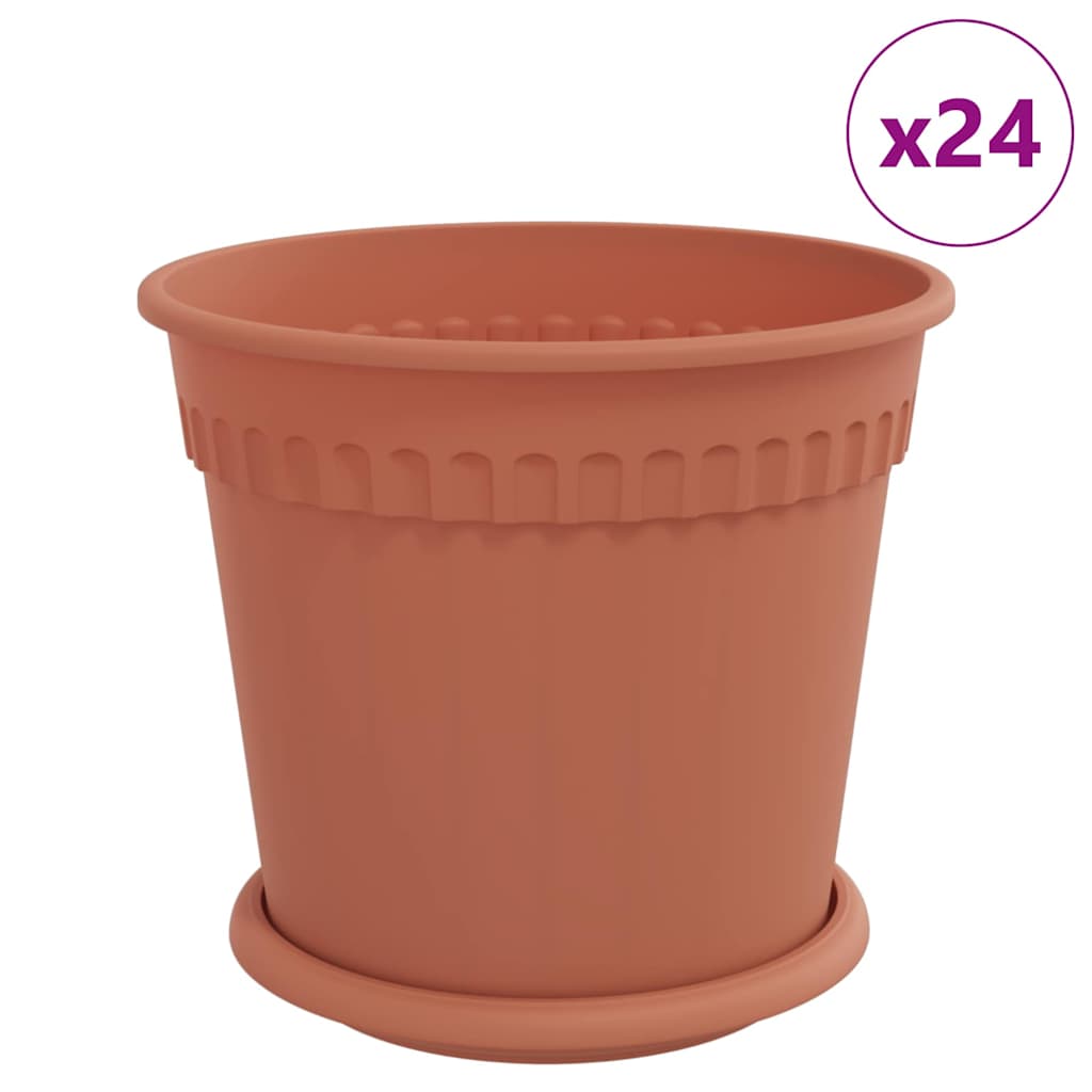 vidaXL Γλάστρες φυτών 24 pcs Κεραμιδί Ø 19 x 16 εκ Πλαστικό