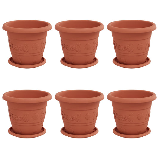 vidaXL Γλάστρες φυτών 6 pcs Κεραμιδί Ø 26 x 21.5 εκ Πλαστικό