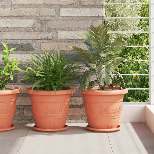 vidaXL Γλάστρες φυτών 24 pcs Κεραμιδί Ø 26 x 21.5 εκ Πλαστικό