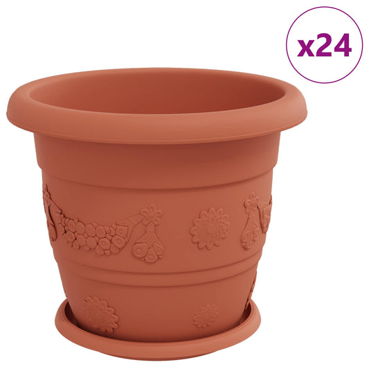 vidaXL Γλάστρες φυτών 24 pcs Κεραμιδί Ø 26 x 21.5 εκ Πλαστικό