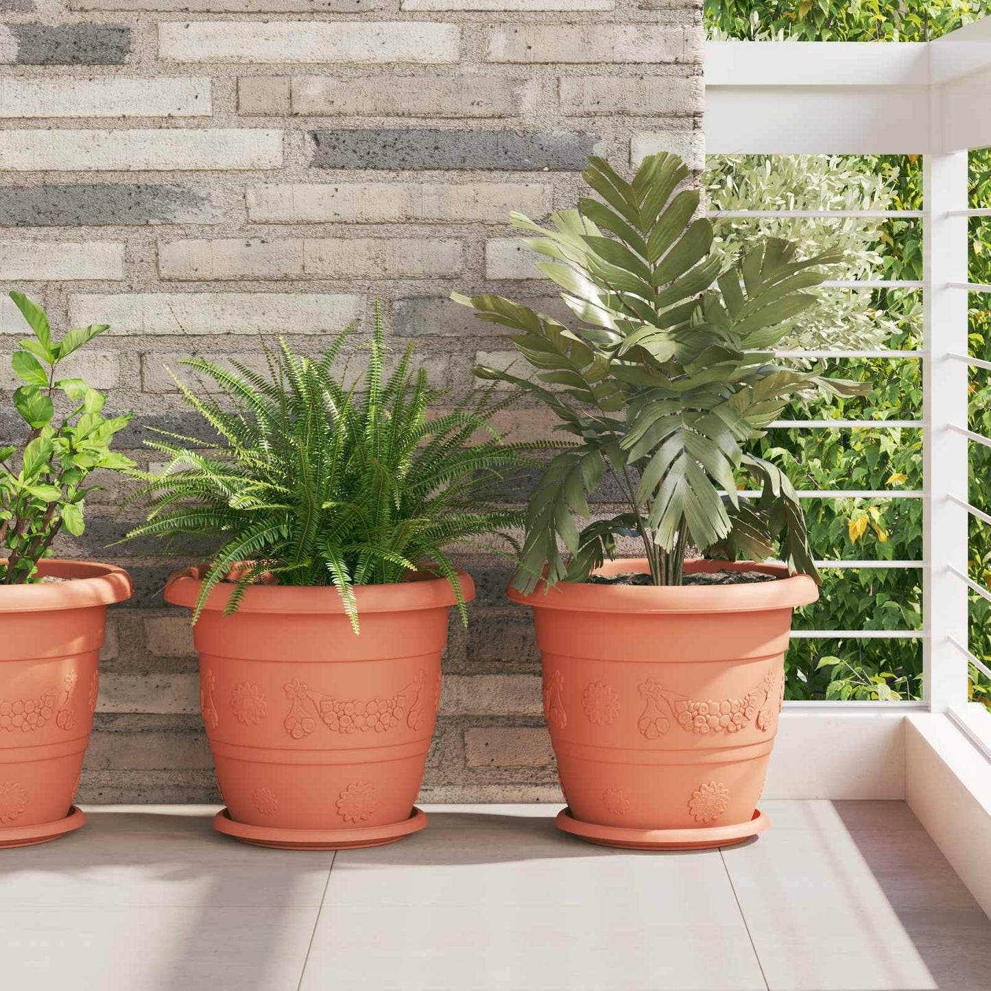 vidaXL Γλάστρες φυτών 24 pcs Κεραμιδί Ø 34 x 28 εκ Πλαστικό