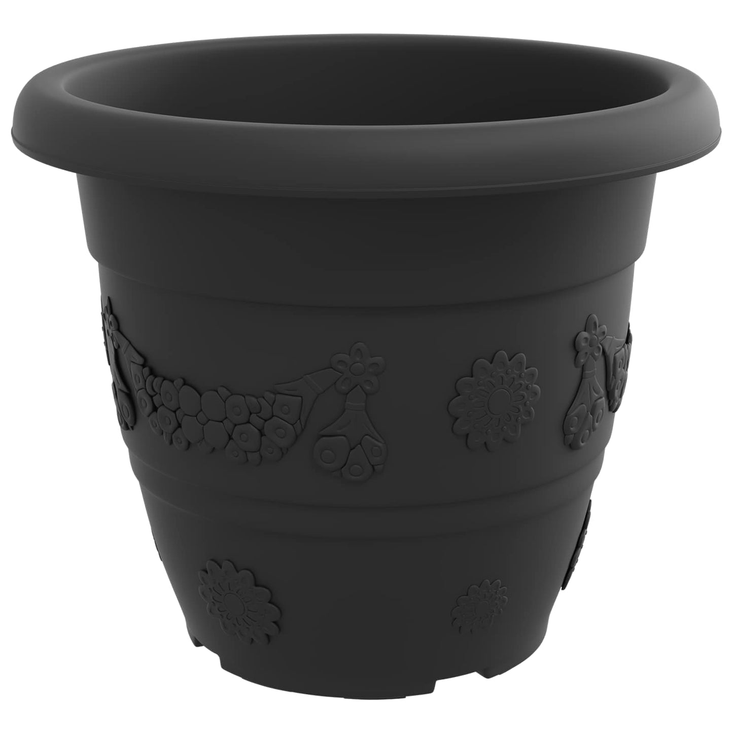 vidaXL Γλάστρες φυτών 24 pcs Μαύρο Ø 39 x 32 εκ Πλαστικό