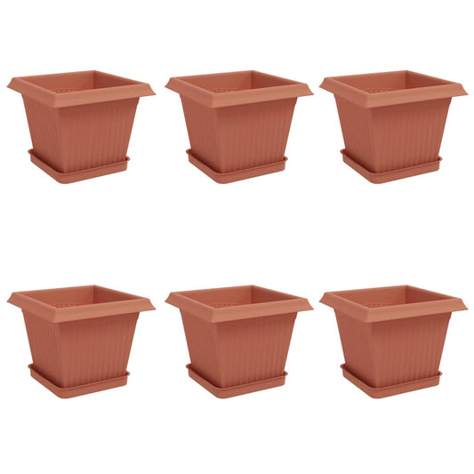 vidaXL Γλάστρες φυτών 6 pcs Κεραμιδί 20 x 20 x 16 εκ Πλαστικό