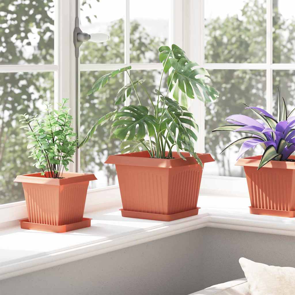 vidaXL Γλάστρες φυτών 6 pcs Κεραμιδί 23 x 23 x 17,5 εκ Πλαστικό