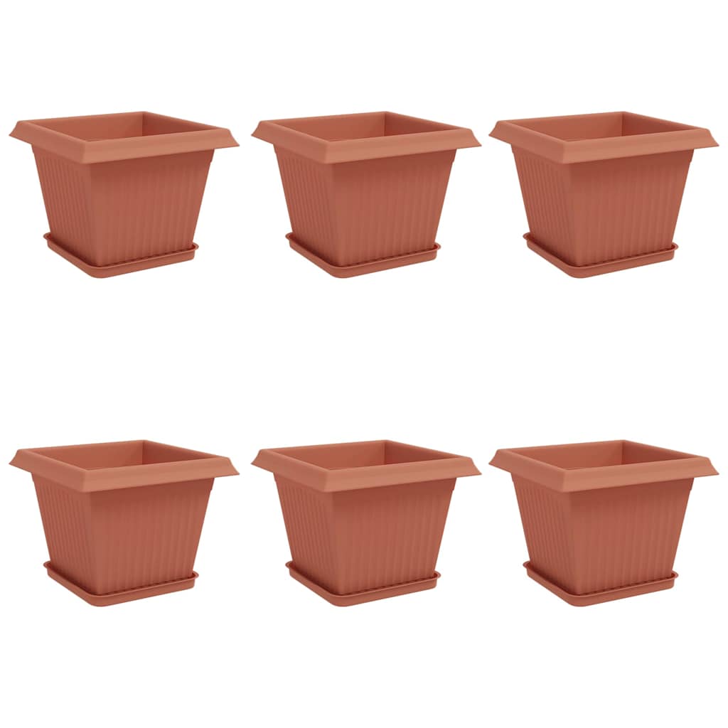 vidaXL Γλάστρες φυτών 6 pcs Κεραμιδί 28,5 x 28,5 x 22 εκ Πλαστικό