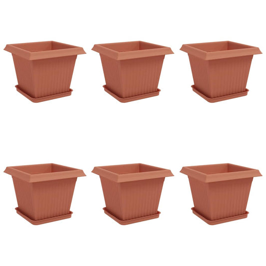 vidaXL Γλάστρες φυτών 6 pcs Κεραμιδί 33 x 33 x 26 εκ Πλαστικό