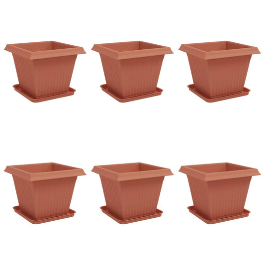 vidaXL Γλάστρες φυτών 6 pcs Κεραμιδί 38 x 38 x 30 εκ Πλαστικό