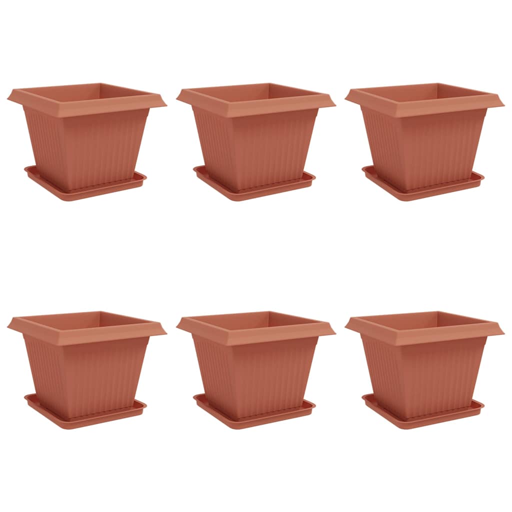 vidaXL Γλάστρες φυτών 6 pcs Κεραμιδί 43 x 43 x 33,5 εκ Πλαστικό