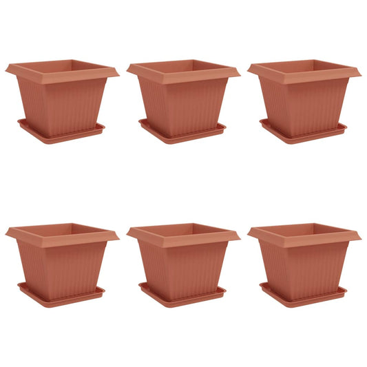 vidaXL Γλάστρες φυτών 6 pcs Κεραμιδί 43 x 43 x 33,5 εκ Πλαστικό