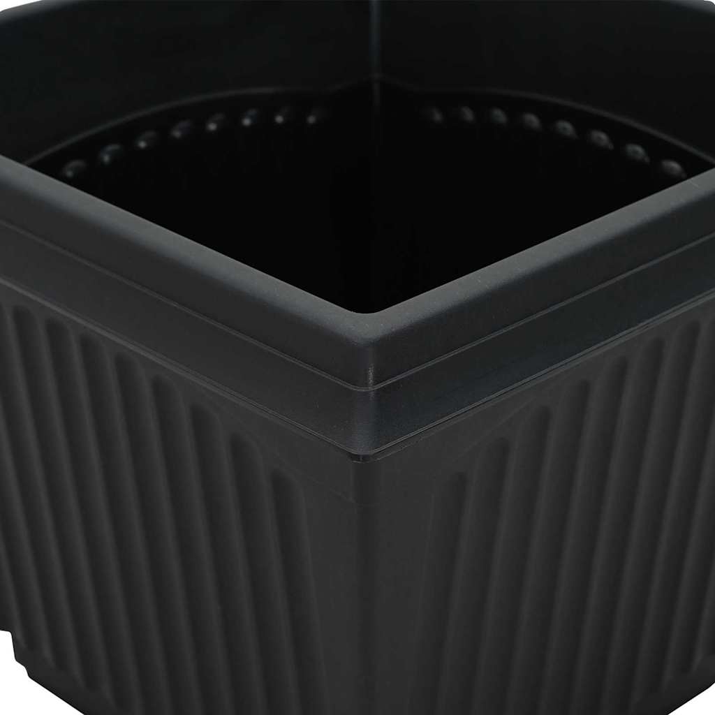 vidaXL Γλάστρες φυτών 6 pcs Μαύρο 23 x 23 x 17,5 εκ Πλαστικό