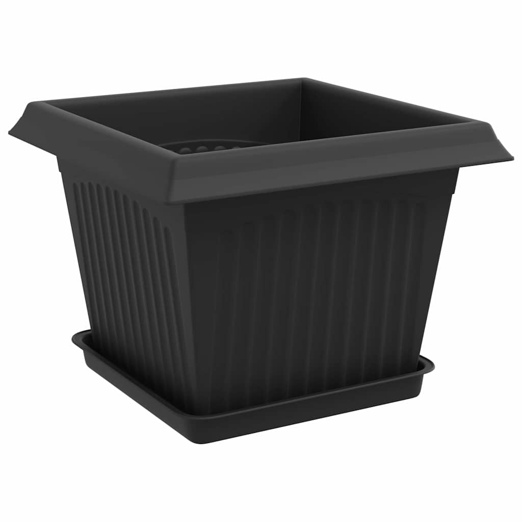 vidaXL Γλάστρες φυτών 6 pcs Μαύρο 23 x 23 x 17,5 εκ Πλαστικό