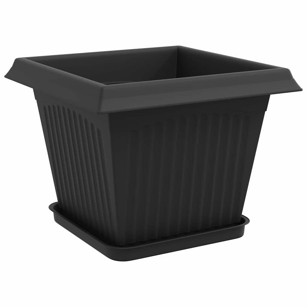 vidaXL Γλάστρες φυτών 6 pcs Μαύρο 28,5 x 28,5 x 22 εκ Πλαστικό