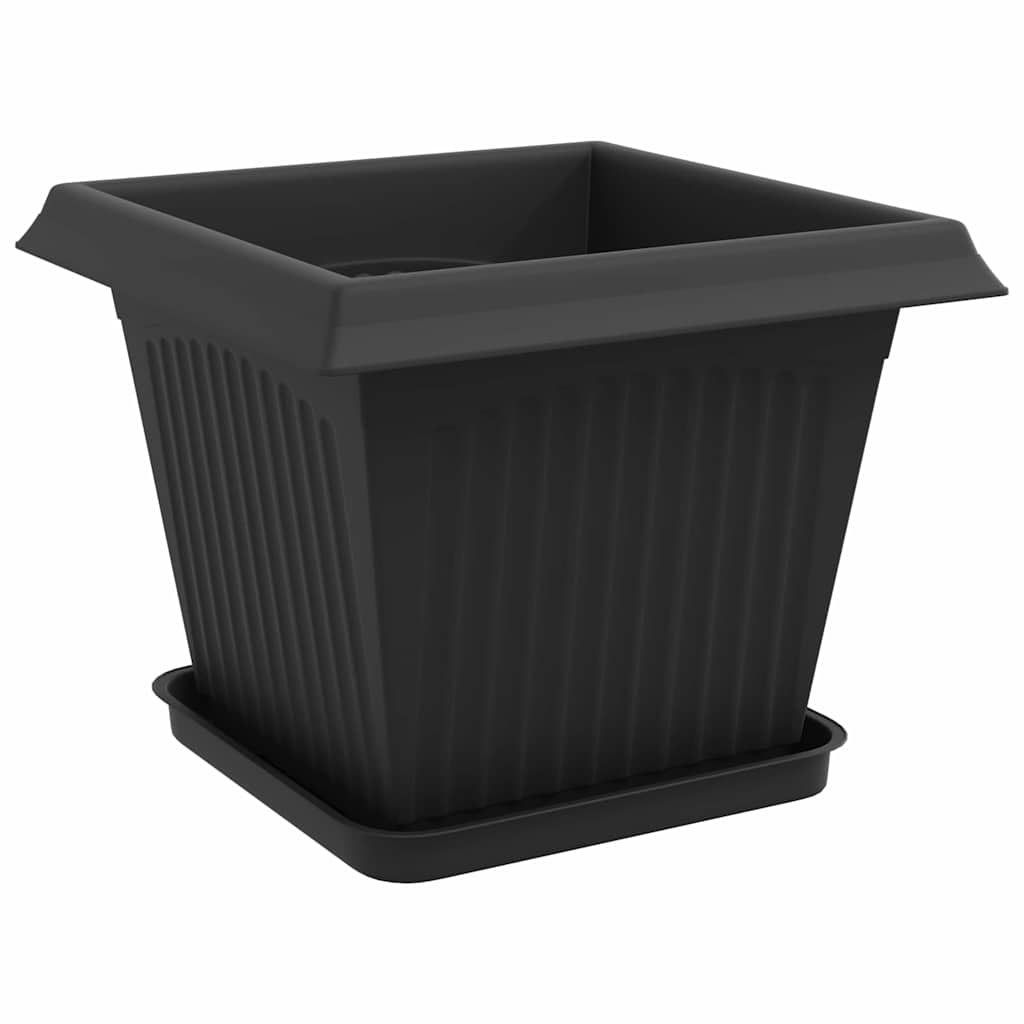 vidaXL Γλάστρες φυτών 6 pcs Μαύρο 33 x 33 x 26 εκ Πλαστικό