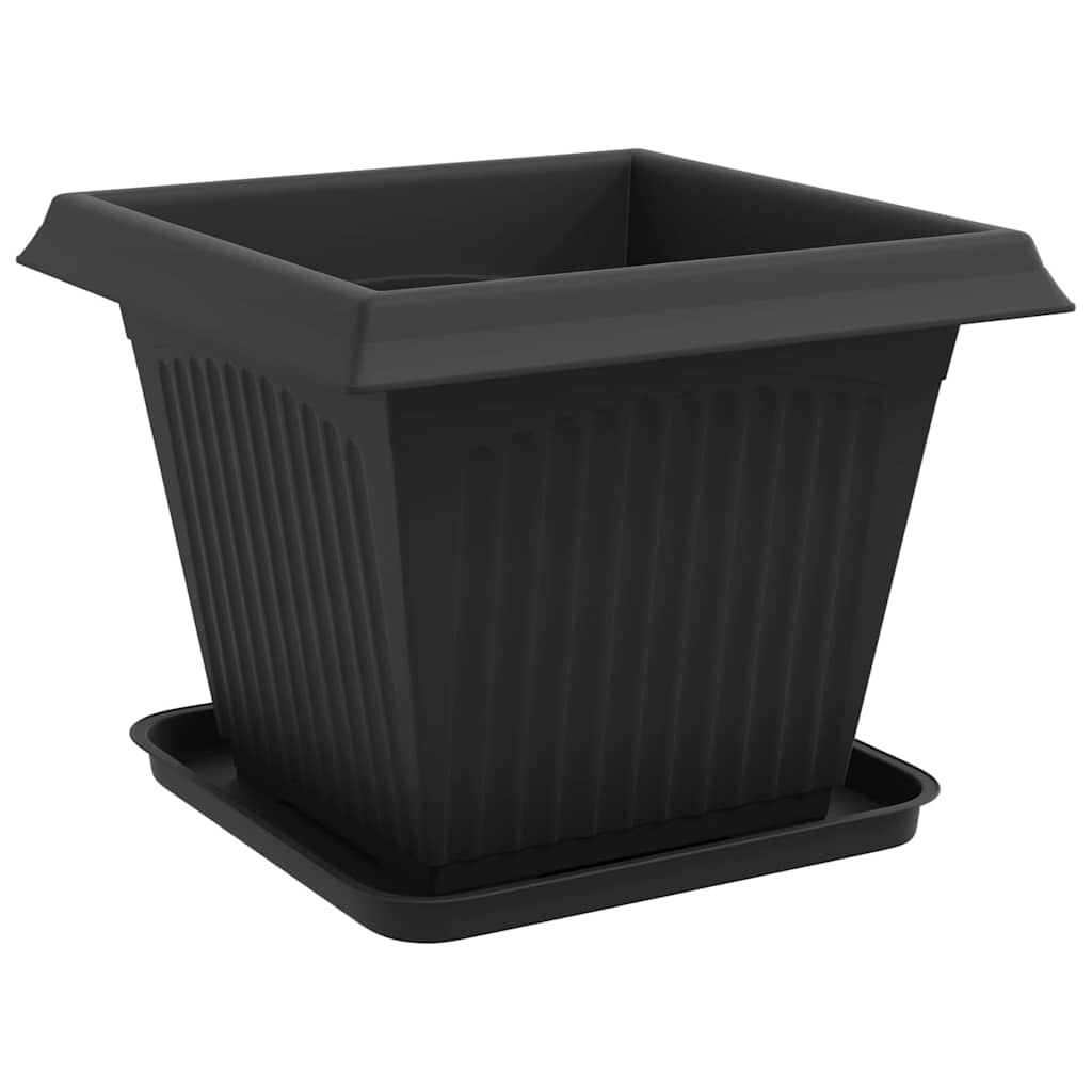 vidaXL Γλάστρες φυτών 6 pcs Μαύρο 38 x 38 x 30 εκ Πλαστικό