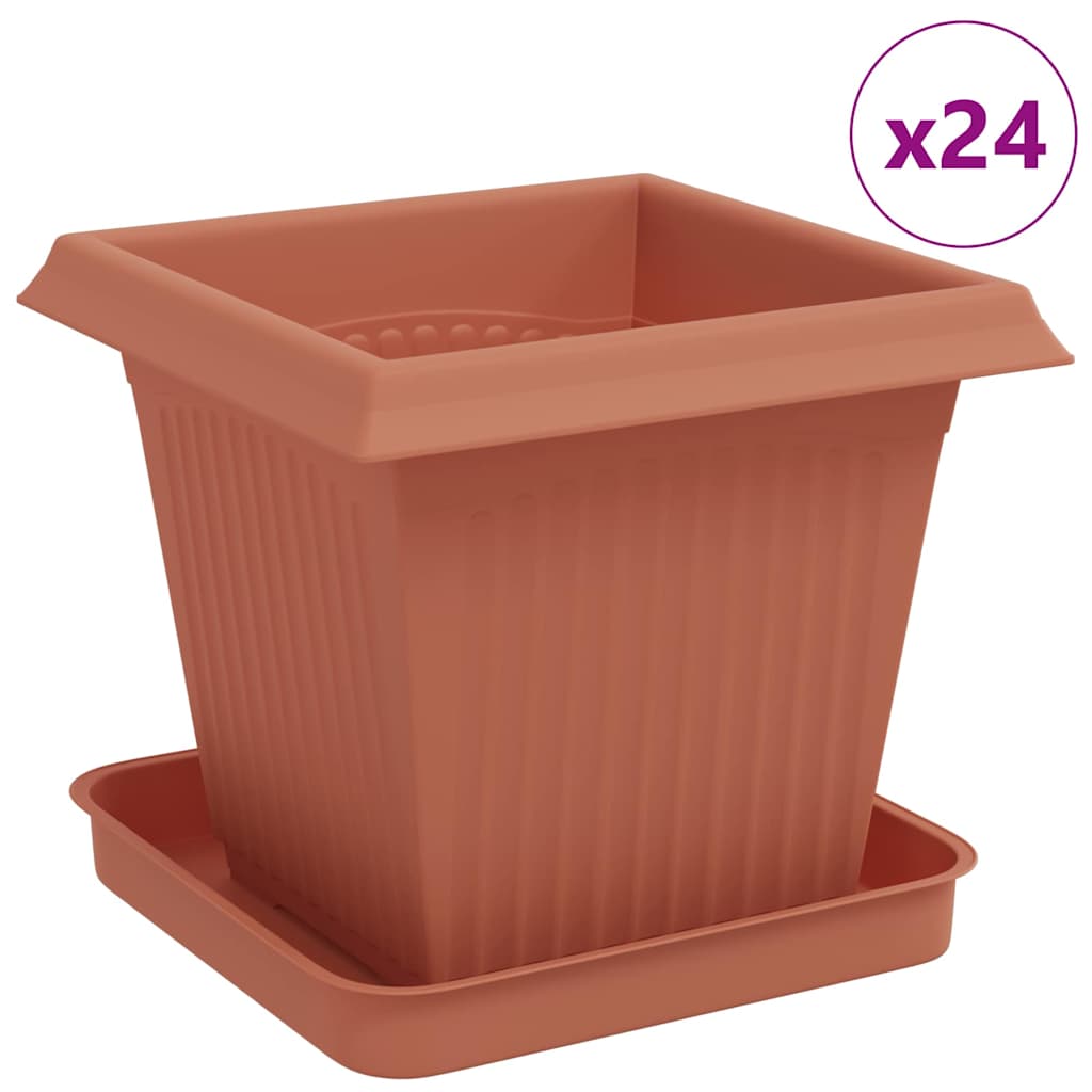 vidaXL Γλάστρες φυτών 24 pcs Κεραμιδί 16 x 16 x 14 εκ Πλαστικό