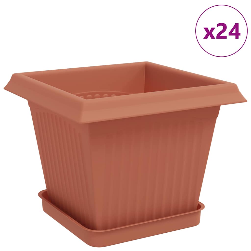 vidaXL Γλάστρες φυτών 24 pcs Κεραμιδί 20 x 20 x 16 εκ Πλαστικό