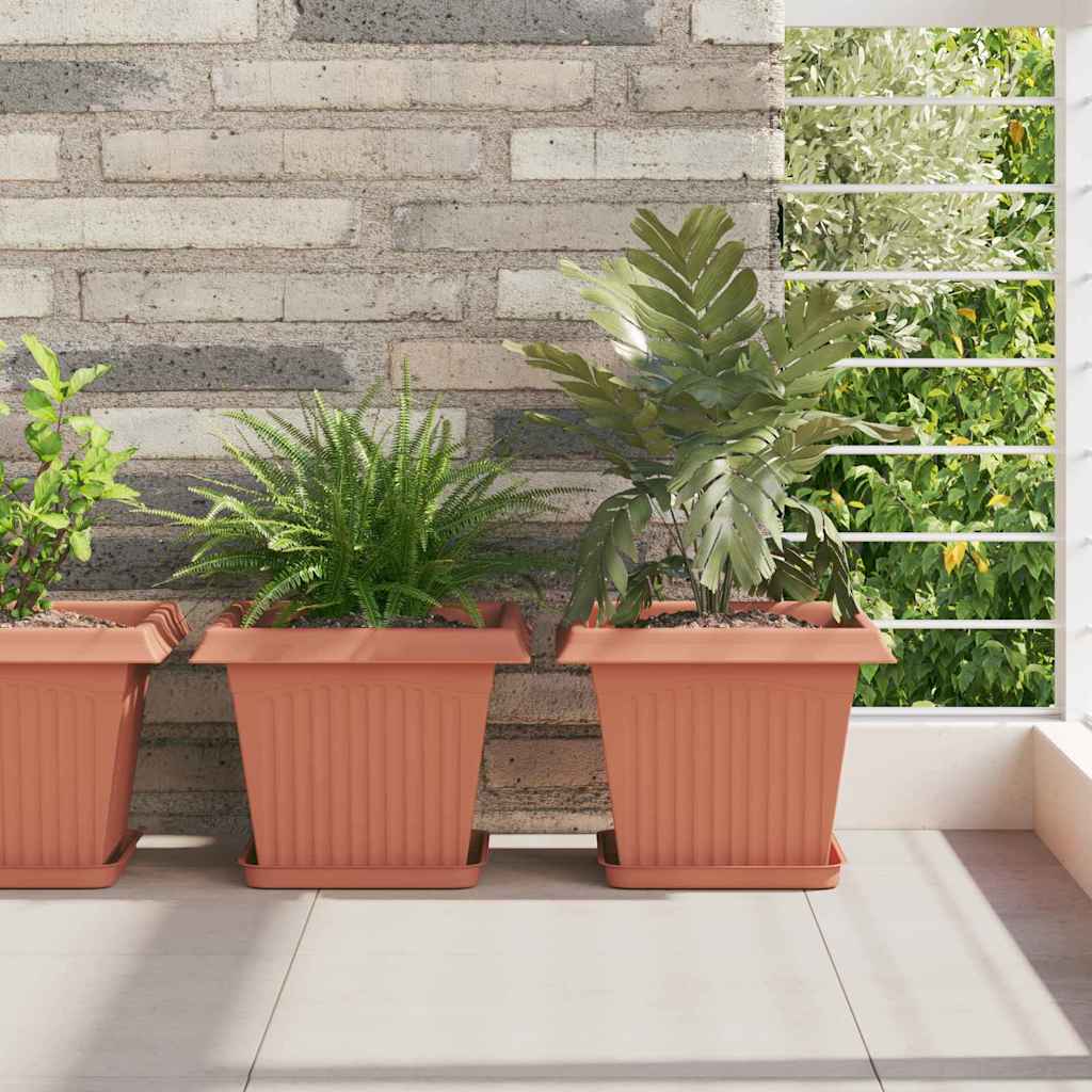 vidaXL Γλάστρες φυτών 24 pcs Κεραμιδί 28,5 x 28,5 x 22 εκ Πλαστικό
