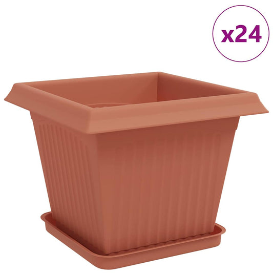 vidaXL Γλάστρες φυτών 24 pcs Κεραμιδί 33 x 33 x 26 εκ Πλαστικό