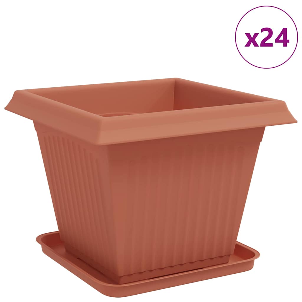 vidaXL Γλάστρες φυτών 24 pcs Κεραμιδί 38 x 38 x 30 εκ Πλαστικό