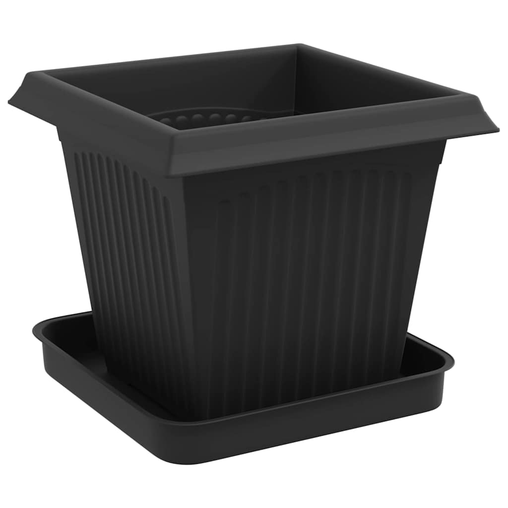 vidaXL Γλάστρες φυτών 24 pcs Μαύρο 16 x 16 x 14 εκ Πλαστικό