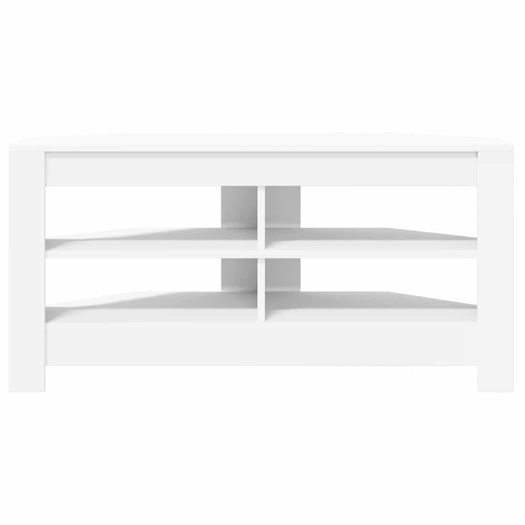 vidaXL ΓωνιακήΒάσηΤηλεόρασης Λευκό 102 x 40,5 x 45 εκ